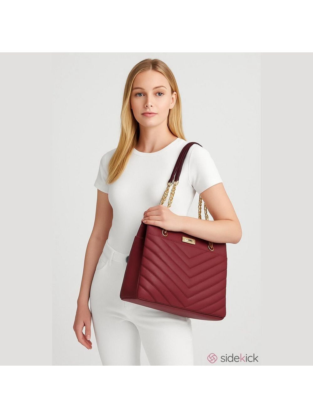 Michael Kors Red and Gold Quilted Shoulder Bag - Picture 4 of 4